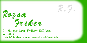 rozsa friker business card